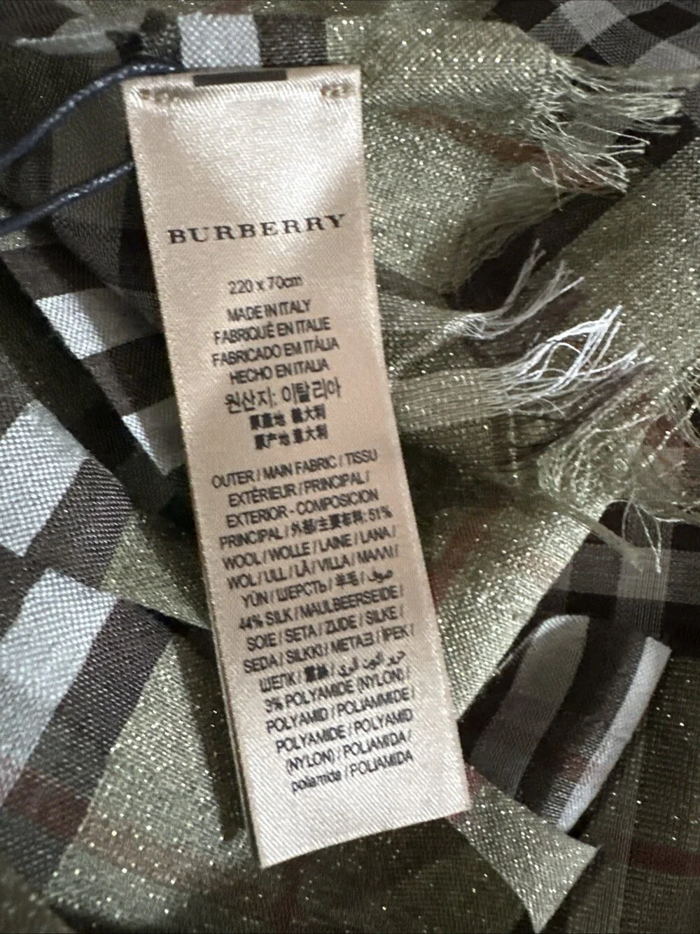 Auth. New Burberry Uni Women's Olive #256958B26B
